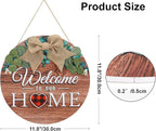 Giftgarden Welcome Home Sign for Front Door with 14 Changeable Icons, Seasonal Door Wreaths Outdoor Porch Decor, All Season Holiday Housewarming Gift