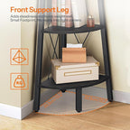 HOOBRO Corner Shelf, 3-Tier Corner Shelf Stand, 40" Tall Ladder Bookshelf, Industrial Corner Display Shelf Plant Stand for Living Room, Kitchen, Home Office, Black BB143CJ01