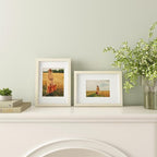 Egofine A4 Picture Frames Set of 4, Made of Solid Wood Covered by Plexiglass 5x7 and 6x8 with Mat or A4 without Mat, for Table Top Display and Wall Mounting Photo Frame Beige