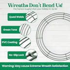 10-Pack 12 Inch Wire Wreath Frame – Round Metal Wreath Form with Ring Design for DIY Crafts, Floral Projects, and Home Decor – Dark Green Wire Frame for Christmas Holiday & Weddings