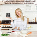 DETIHO Funny Kitchen Decor, Rustic Kitchen Decorations Wood Sign with Iron Stand, Black Wooden Box Sign for Home Dining Room - G05