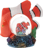 Elanze Designs Striped Clown Fish Ocean Magical Whimsical Tabletop Dresser Nightstand Figurine Miniature 45MM Sturdy Polyresin Glitter Water Snow Globe Decoration