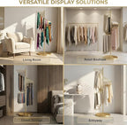Scarf Rack Free Standing, Spiral Scarf Holder, Hijab Stand, 30 Rods for Multiple Scarves Purse Hat, Space Saving Organizer (42x170cm/17x67in, Gold)