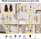 10Pack Over The Door Hat Organizer for baseball caps | Multi-Functional Baseball Hat Rack for Closet | Wall Mounted Hat s torage organizer | 5 types of accessories cap holder stand w hooks ,Black