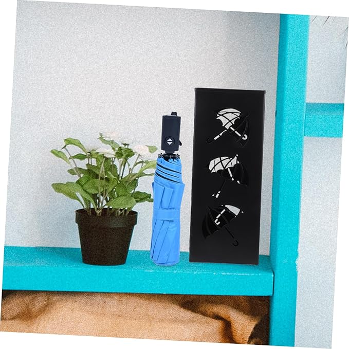 PRETYZOOM Hollow Bucket Umbrella Holder for Entryway Metal Umbrella Storage Stand Home Supplies