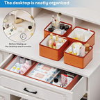 Vegan Leather Drawer Organizers,8 Pack Makeup Storage boxes,Vanity Drawer Luxury upgrade,Bedroom fabric Drawers replacement,bathroom organization and storage Optimal solution