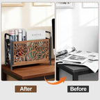 Magazine Holder, Magazine Rack Floor, Wood Magazine File Holder, Magazine Organizer, Album Storage for Vinyl Records, Farmhouse Magazine Storage Rack for Magazines, Newspapers, Books