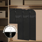 Dress Bags for Gowns Long, 65'' Garment Bags for Hanging Clothes, Suit Bag Cover for Storage and Travel (Black)