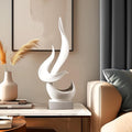 White Decor Modern Flame Statue, Home Decor Abstract Art Flame Statue for Living Room Dining Table Centerpiece Office Desk Coffee Table TV Stand Decoration
