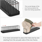 Mkono Hat Organizer for Baseball Caps, Hat Holder for 15 Baseball Caps, Tabletop Hat Rack Stand Hat Storage Display Cap Organizer for Desk Closet Shelf Dresser (Black, Medium)