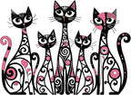Wesiti Cat Wall Art Decor Iron Wall Sculptures Decor for Cats Lover 10.6 x 15.7 Inches Colorful Retro Mid Century Cat Signs for Home Living Room Bedroom Kitchen Office