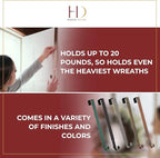 Haute Decor Adjustable Length Wreath Hanger - 20 Lb. Capacity