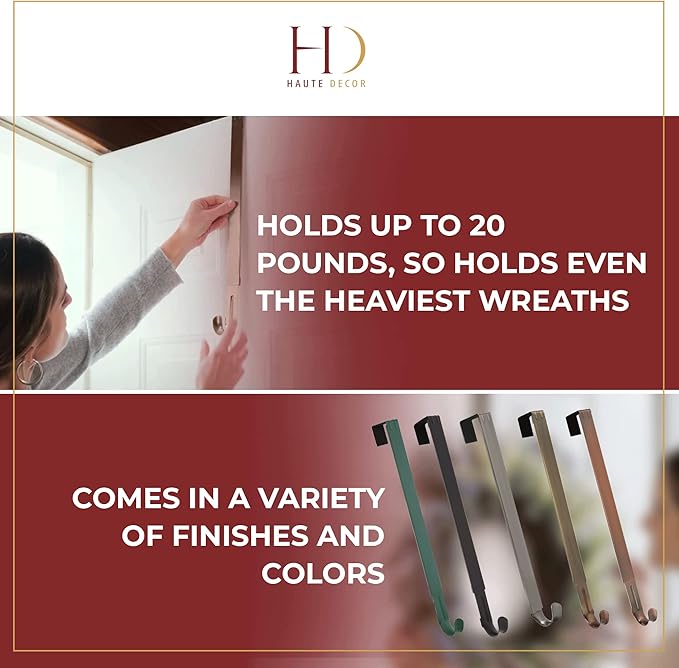 Haute Decor Adjustable Length Wreath Hanger - 20 Lb. Capacity