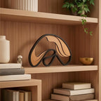 Fumete Mid-Century Modern Wood Abstract Sculpture Wooden Mountain Table Decoration Modern Home Decorative Objects for Mantel Bookshelf Dresser Living Room Office & Entryway Table Decorative