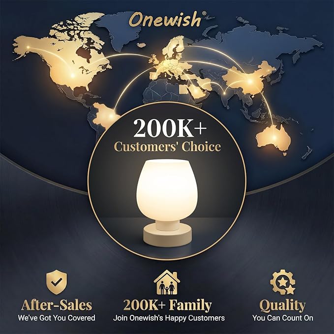 Touch Bedside Table Lamp Set of 2 - Small Modern Table Lamp for Bedroom Living Room Nightstand, 3-Way Dimable Desk lamp with White Opal Glass Lamp Shade, 2700K LED Bulb, Simple Design Home Decor