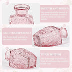 Mini Bud Vases Centerpieces for Tables,Clear Bud Vases for Flowers,Small Flower Vases Suitable for Birthday Party,Anniversary,Wedding Reception,Baby Shower (Pink, 12PCS)