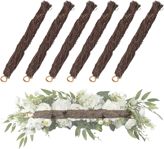 Natural Grapevine Swag Base - DIY Crafts Decorative Swag Wreath Making Supplies for Holiday Party Decor - 6 Pack