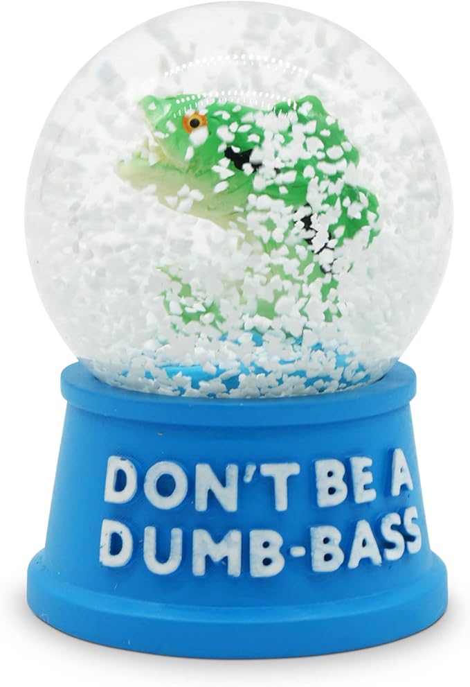 Funny Novelty Snow Globe – Quirky Mini Desk Gift for Office, Home, or Holiday – Unique Collectible Gag Gift for Friends and Coworkers - Don't Be a Dumb-bass