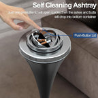 RELIANCER Floor Standing Ashtray w/Detachable Cigar Container,Stainless Steel Cigarette Ash Tray,Outdoor Self-Cleaning Ash Holder w/Weighted Base,Cigarettes Butt Receptacle Disposal for Home Patio