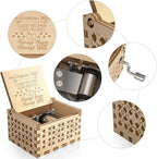 Ucuber You are My Sunshine Music Box, Gifts for Wife from Husband, Wood Laser Engraved Vintage Hand Cranked Cute Boxes, Best Gift for Birthday/Valentine's Day (Husband to Wife)