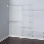 ClosetMaid 5037 5Ft. To 8Ft. Fixed Mount Closet Organizer Kit, White