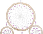 Large Rattan Dream Catchers - Light Purple Rooster Feather with Luxury Pearl, Multiring, Handmade Dreamcatcher for Bedroom, Dream Catcher for Girls, Dream Catchers for Boys, Dream Catcher Wall Decor
