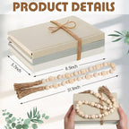 Feifeiya 3 Pieces Faux Decorative Books Set for Home Decor Fake Book for Shelves Coffee Table Stacked Linen Covered Display Notebook with Wood Bead Bookend Gift for Living Room(Light Green)