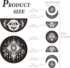 CREATCABIN 7Pcs Devil's Eye Moon Cycle Home Decor Bohemian Moon Phase Wall Hanging Ornament Wooden Moon Wall Vertical Decorative Hang for Bedroom Family Farmhouse Gallery Apartment Bar 37.1x6.3in