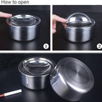hanlongyu Outdoor Ashtray with Lid, Flip Top Stainless Steel Ash Tray, Metal Windproof Cigarette Ashtrays for Indoor or Outdoor Use, Desktop Ashtray Office Patio Home Decor