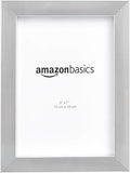 Amazon Basics Rectangular Photo Picture Frame, 5" x 7", Pack of 2, 8.31 x 6.30 inches, Nickel