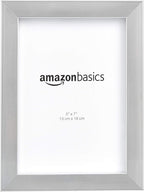 Amazon Basics Rectangular Photo Picture Frame, 5" x 7", Pack of 2, 8.31 x 6.30 inches, Nickel