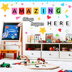 LioNergy Classroom Bulletin Board Decoration Set Welcome Bulletin Board Wall Door Decor for Kindergarten Preschool Elementary Middle School - Amazing Things Happen Here