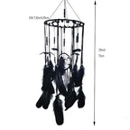 Halloween Gothic Black Dreamcatcher with 5 Bat Ornaments - Wall Hanging for Witchy Home Outdoor Decor, Halloween Bat Decor, Dark Gothic Gift, Goth Wall Hanging Decor