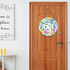Welcome Spring Summer Hummingbird Front Door Sign Decor 12"x12" Spring Floral Flowers Wood Door Hanger for Outdoor Outside Porch Seasonal Farmhouse Wooden Wreath Wall Hanging Sign for Home Yard