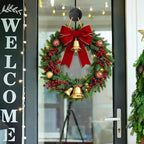 Black Wreath Door Hanger, Heavy Duty Wreath Suction Cup Hooks for Fall Halloween Christmas Decorations, 2 Pack Strong Reusable Wreath Hangers Welcome Sign Front Door Window Glass Indoor Outdoor