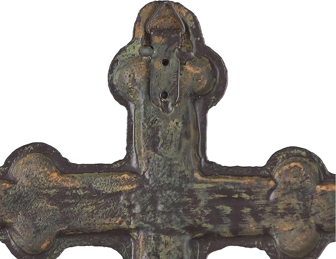Retrome 8.5" H Cast Iron Wall Cross Home Decor, Green……