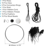 PATIKIL DIY Dream Catcher Kit, Making Dream Catcher Supplies Wall Hanging Handmade Dream Catcher Kits for Beginner Style 3, Black