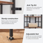 HOMISSUE Corner Shelf, 6 Tier Tall Narrow Bookshelf 76.9", Industrial Corner Bookcase with Storage for Home Office Living Room and Bedroom, Rustic Brown