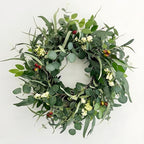 Jobflower 24 Inch Eucalyptus Wreath for Front Door, Artificial Greenery Wreath with Olive Fruit & Berries, Lush All Seasons Farmhouse Wall Decor for Spring Summer Year Round Outside Inside