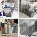 3 Pack Acrylic Belt Organizer Clear Stackable Belt Storage Holder Purse Organizer for Closet - 5 Compartments with Removable Dividers,Display Case Pantry Cabinet Organizers for Ties,Socks,Grey