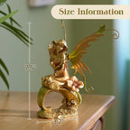 Resin Fairy Statue Elegant Fantasy Decor, Hand-Painted Angel Figurine Graceful Fairy Sculpture for Bookshelf, Mantel, Bedroom Decor, Thoughtful Gift for Women, Girls (Elegant Kneeling)