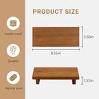 Small Wood Pedestal Stand - Wooden Bathroom Counter Decor - Home Decor Coffee Bar Accessories for Vanity, Counter, Sink
