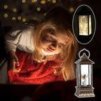 12" Christmas Snow Globe Lantern with Angel and Dove - Water Glittering LED Light Lantern with Music - Vintage Xmas Angel Gifts - USB Plug or Battery Operated Home Decor (Angel)