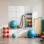 Ruomeng Home Gym Mirror Tiles - 12" x 16" x 12Pcs Frameless Full Length Wall Mirror Tiles Wall Mounted Mirror for Vanity Bedroom, Living Room