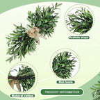 24" Floral Swag, Greenery Swag, Artificial Olive Flower Swag, Spring Floral Swag with Green Leaves Olive Fruit, for Wedding Arch Party Wall Home Garden Decor(1PCS)