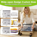 Travel Vacuum Storage Bags for Clothing with Rechargeable Air & Hand Pump, 9 Pack Portable Space Saver Bags, Compression Packing Seal for Luggage and Suitcase, Blankets, Seasonal Storage