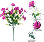 Artificial Flowers Fake Plants for Outdoors Decoration, 12 Bundles Silk Morning Glory with Eucalyptus Realistic UV Resistant Faux Flowers for Outside Planter Porch Yard Patio Garden Home Indoor, Mix