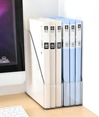 2-Pack Clear Acrylic Vertical Magazine File Holders – Desktop Organizer for Books, Documents, Binders, Envelopes, Includes 3 Bonus Silicone Bookmarks