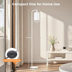 SIBRILLE Floor Lamp with Linen Shade, Dimmable Tall Standing Lamp with Remote Control & 3 Color Temperatures, Modern Floor Lamps for Living Room Bedroom Office Corner, 9W LED Bulb Included