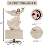 Music Box, Guardian Angel Musical Box Figurine Holding Dove, Sculpted Hand-Painted Music Boxes Figures Wind Up Angel Musical Boxes for Women Girls in Christmas Birthday Anniversary